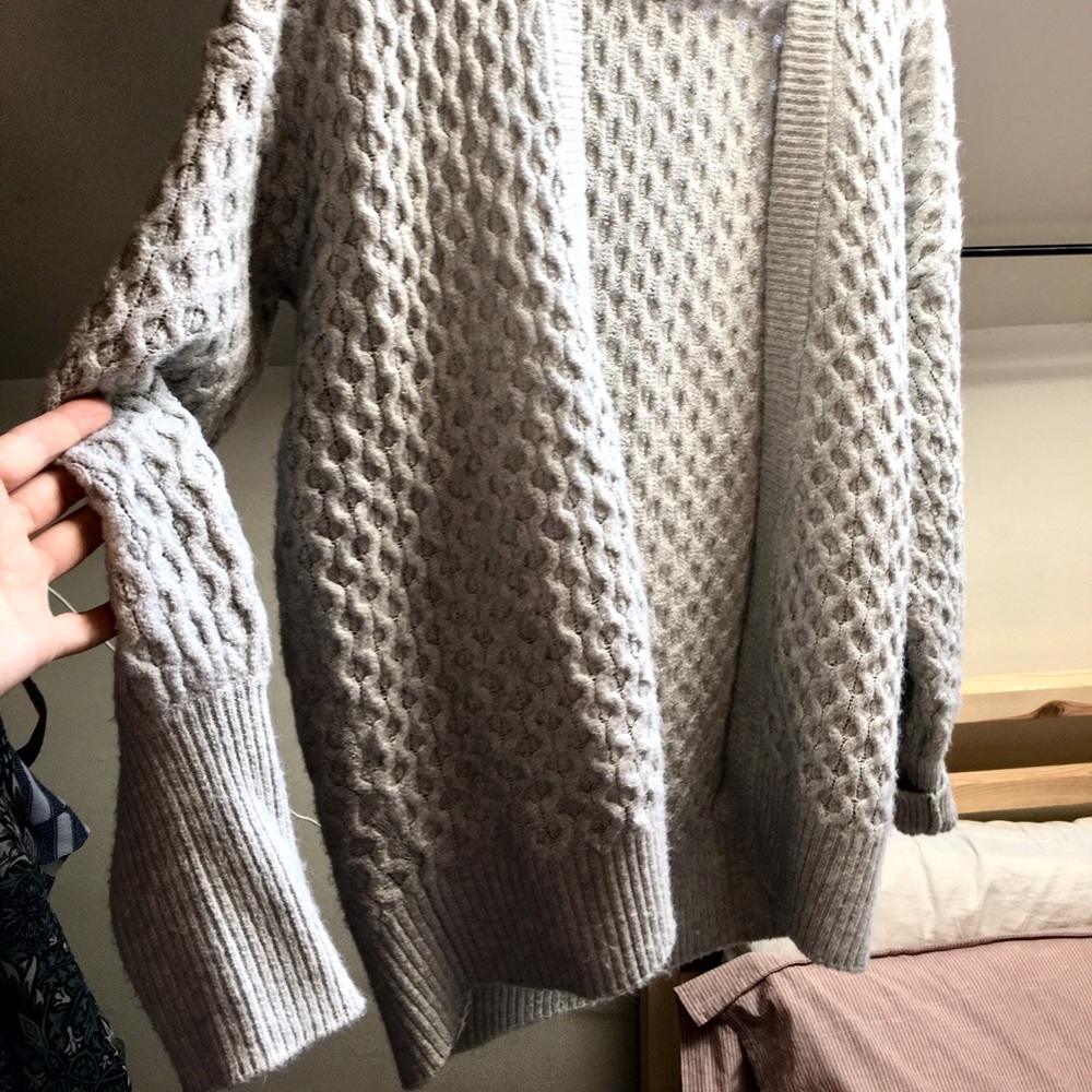 Grey waffle cardigan